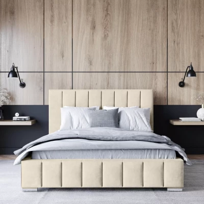 Čalúnená posteľ 180x200 MANUELA 2 s úložným priestorom - krémová