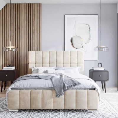 Moderná posteľ 120x200 ARLETE 2 s úložným priestorom - smotanová