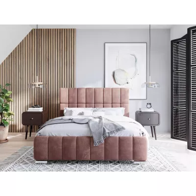 Moderná posteľ 160x200 ARLETE 2 s úložným priestorom - ružová
