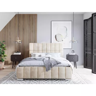 Moderná posteľ 160x200 ARLETE 2 s úložným priestorom - smotanová