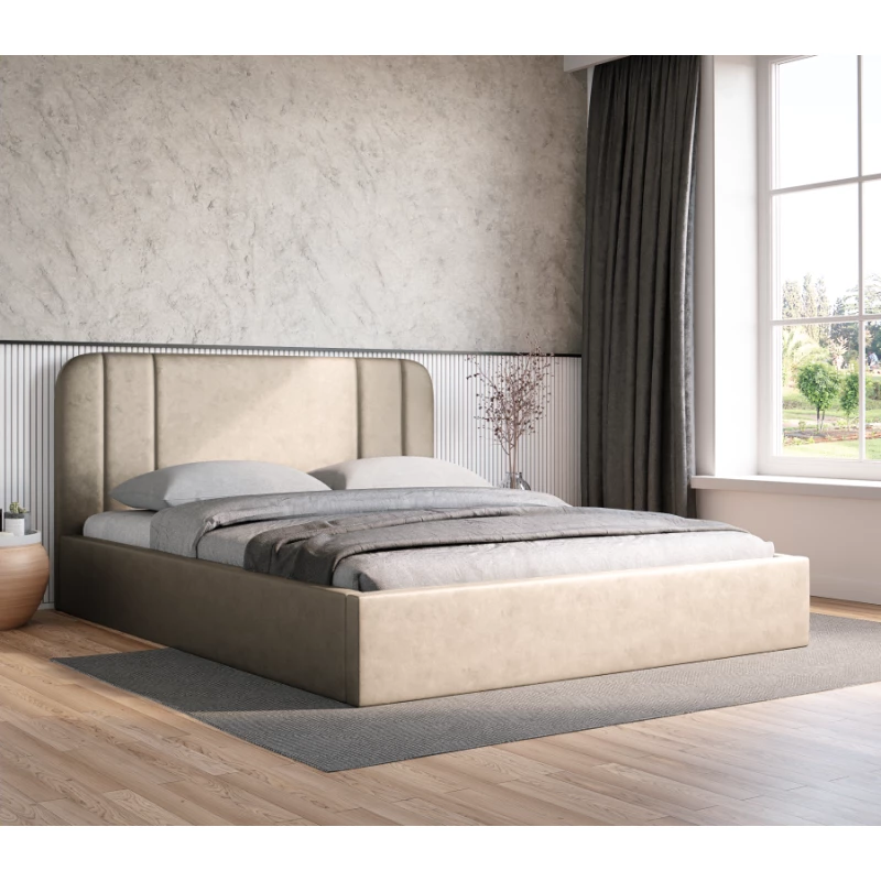 Čalúnená posteľ 200x200 MARGARIDA - béžová