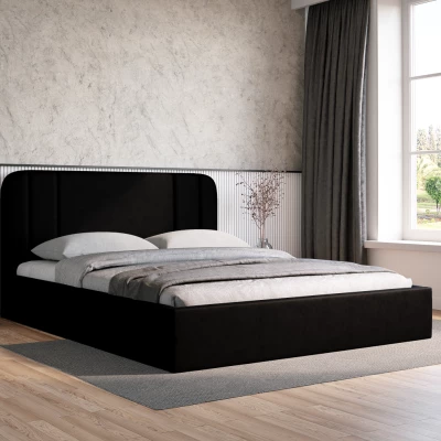 Čalúnená posteľ 160x200 MARGARIDA 2 - čierna