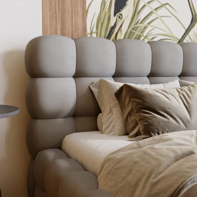 Manželská posteľ 140x200 MAFALDA - svetlo šedá