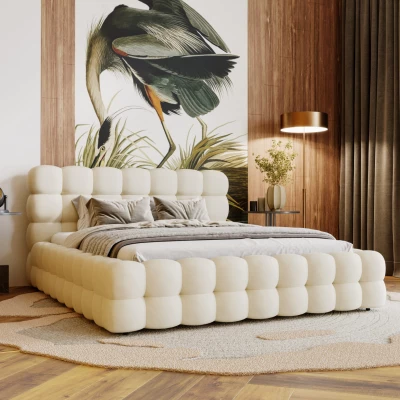 Manželská posteľ 140x200 MAFALDA - vanilková