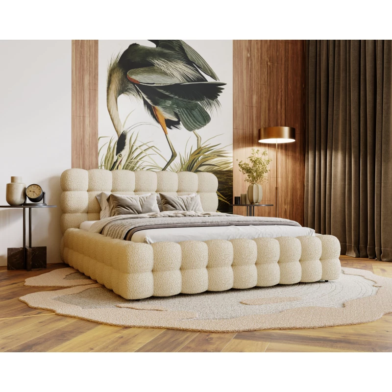 Manželská posteľ 200x200 MAFALDA 2 - béžová Manželská posteľ 200x200 MAFALDA 2 - béžová