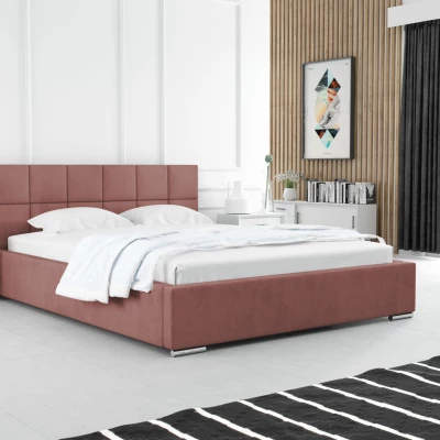 Moderná čalúnená posteľ 140x200 RUBINA - ružová
