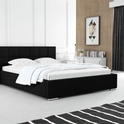 Moderná čalúnená posteľ 200x200 RUBINA 2 - čierna