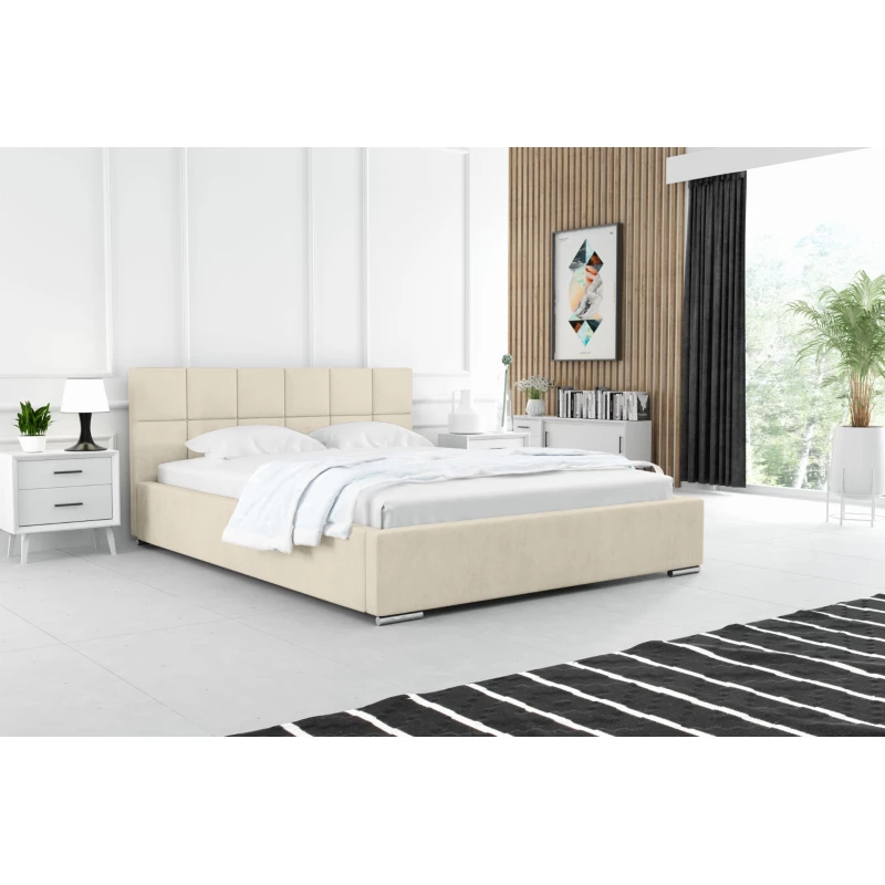 Moderná čalúnená posteľ 200x200 RUBINA 2 - vanilková