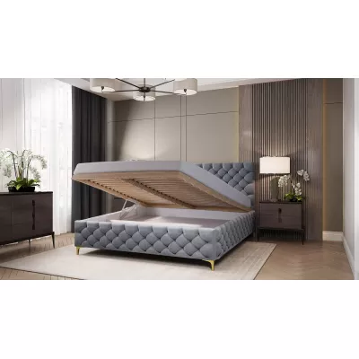 Čalúnená posteľ 140x200 RUBBINA 2 - svetlo šedá