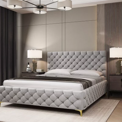 Čalúnená posteľ 160x200 RUBBINA 2 - svetlo šedá