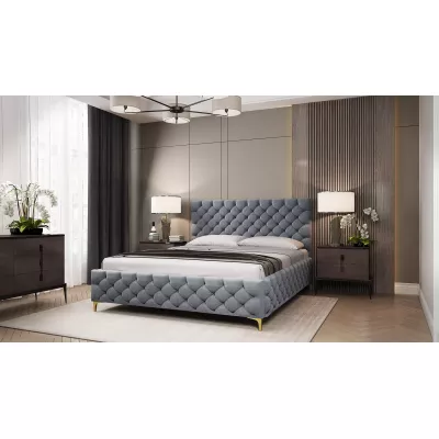 Čalúnená posteľ 140x200 RUBBINA 2 - šedá