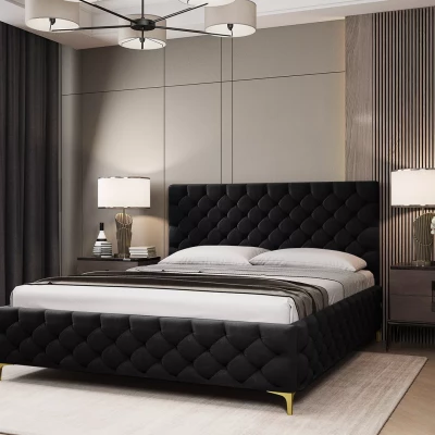 Čalúnená posteľ 140x200 RUBBINA 2 - čierna