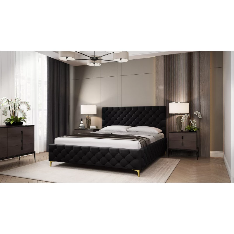 Čalúnená posteľ 140x200 RUBBINA 2 - čierna