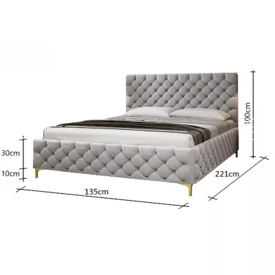 Čalúnená posteľ 120x200 RUBBINA 2 - šedá