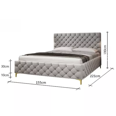 Čalúnená posteľ 140x200 RUBBINA 2 - vanilková