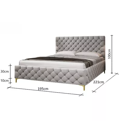 Čalúnená posteľ 180x200 RUBBINA 2 - vanilková