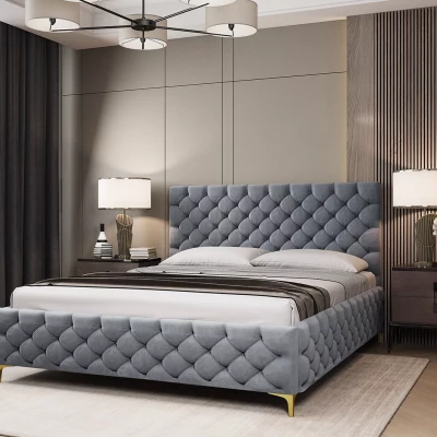 Čalúnená posteľ 180x200 RUBBINA - šedá