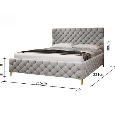 Čalúnená posteľ 200x200 RUBBINA - vanilková