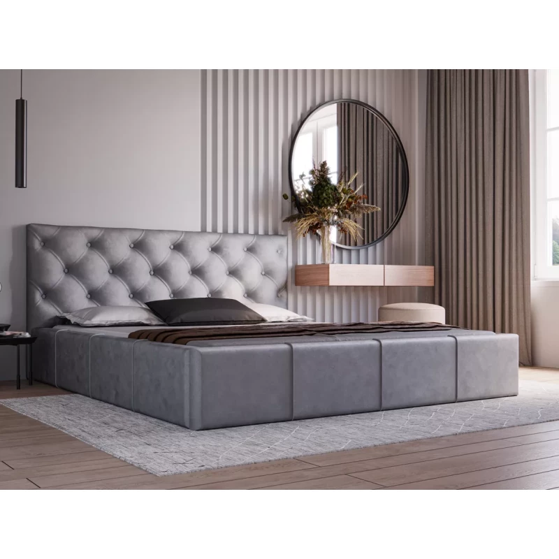 Elegantná čalúnená posteľ 160x200 NURIA 2 - šedá