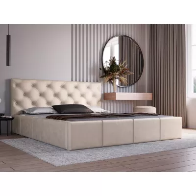 Elegantná čalúnená posteľ 200x200 NURIA 2 - vanilková