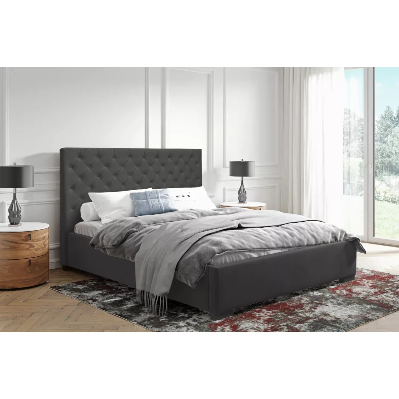 Pohodlná čalúnená posteľ 160x200 MARISA 2 - šedá