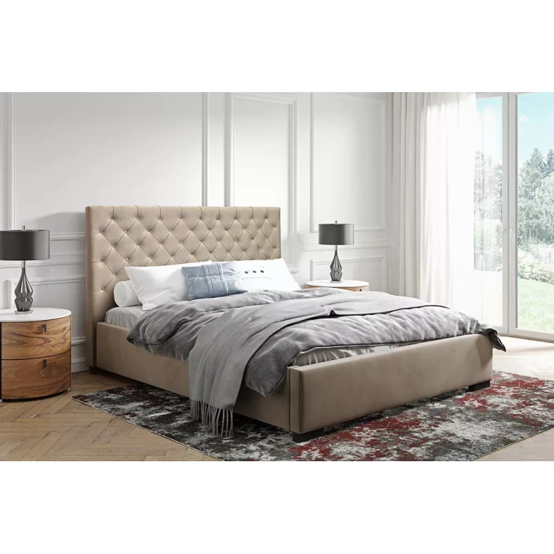 Pohodlná čalúnená posteľ 140x200 MARISA 2 - béžová