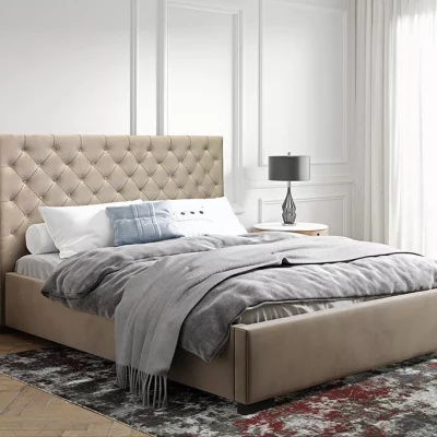 Pohodlná čalúnená posteľ 140x200 MARISA - béžová