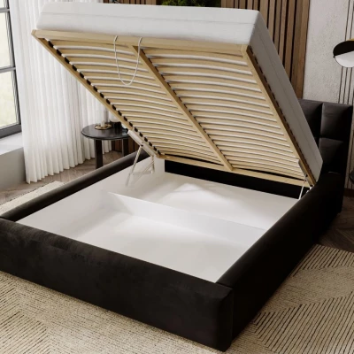 Čalúnená posteľ 160x200 RICARDINA 2 s prešívaným čelom - mätová