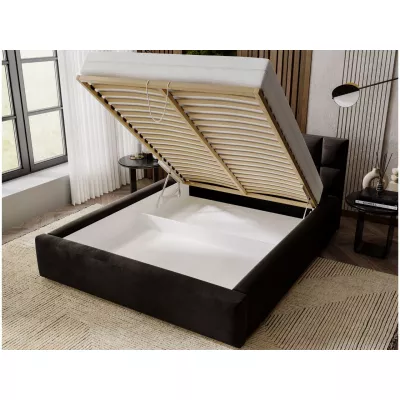 Čalúnená posteľ 200x200 RICARDINA 2 s prešívaným čelom - šedá