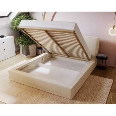 Jednoduchá čalúnená posteľ 120x200 NIDIA 2 s úložným priestorom - šedá