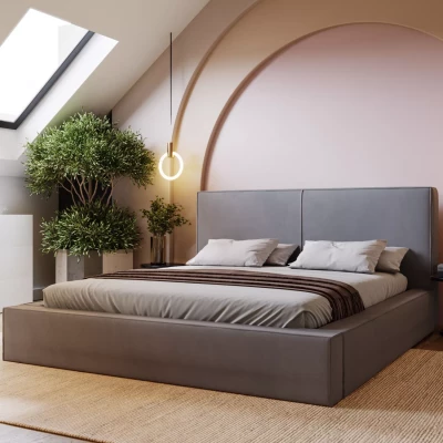 Jednoduchá čalúnená posteľ 120x200 NIDIA - šedá Jednoduchá čalúnená posteľ 120x200 NIDIA - šedá