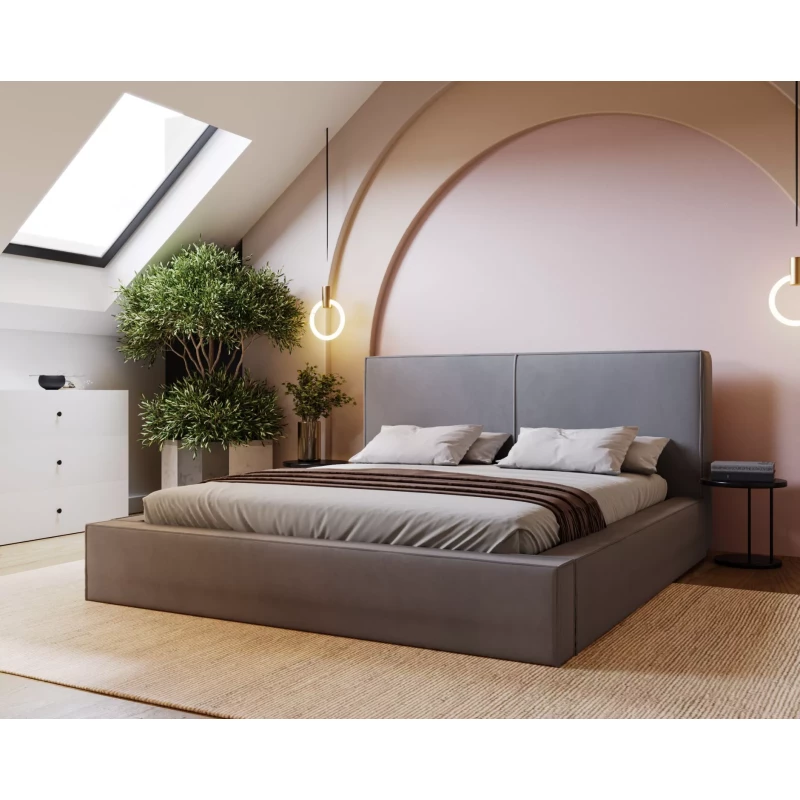 Jednoduchá čalúnená posteľ 120x200 NIDIA - šedá Jednoduchá čalúnená posteľ 120x200 NIDIA - šedá