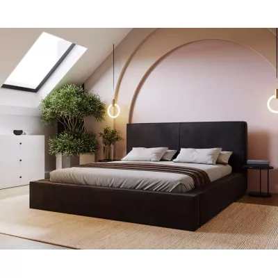 Jednoduchá čalúnená posteľ 120x200 NIDIA - čierna