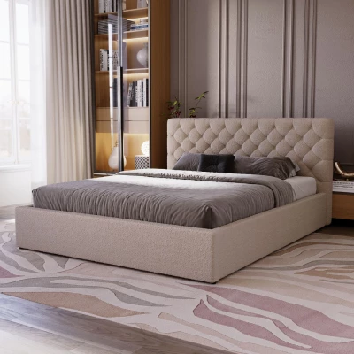 Pohodlná čalúnená posteľ 180x200 MARLISA SLIM - béžová