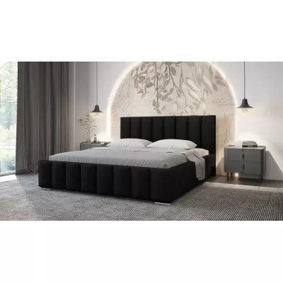 Elegantná čalúnená posteľ 200x200 MADALENA - čierna