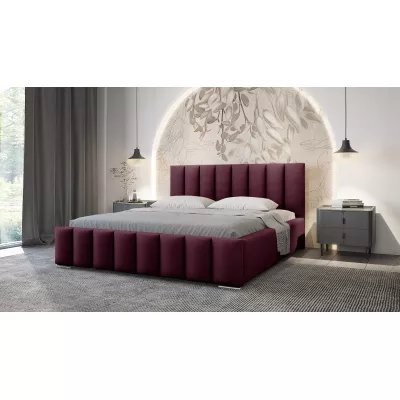 Elegantná čalúnená posteľ 200x200 MADALENA - vínová