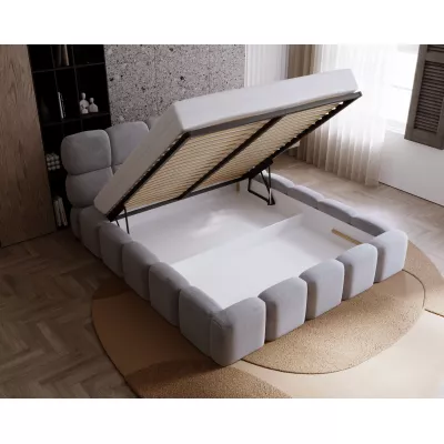 Čalúnená posteľ 140x200 ALZIRA 2 s úložným priestorom - tmavo hnedá