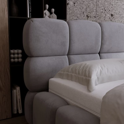 Čalúnená posteľ 140x200 ALZIRA 2 s úložným priestorom - šedá