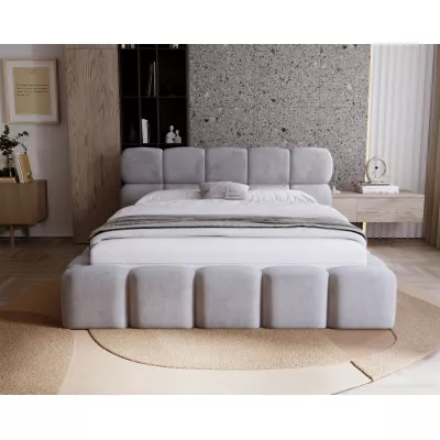 Čalúnená posteľ 140x200 ALZIRA - šedá