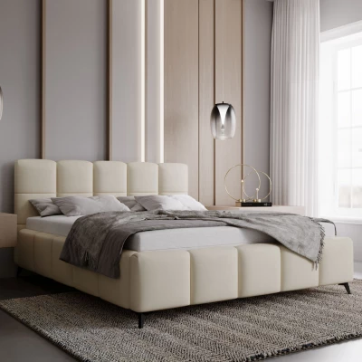 Čalúnená posteľ 180x200 ARMINDA 2 s úložným priestorom - vanilková