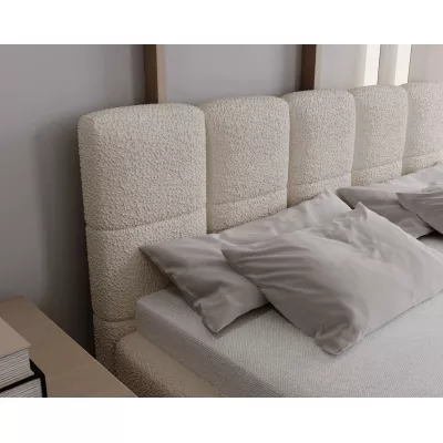 Čalúnená posteľ 160x200 ARMINDA 2 s úložným priestorom - krémovo biela