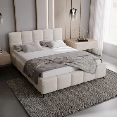 Čalúnená posteľ 180x200 ARMINDA 2 s úložným priestorom - krémovo biela