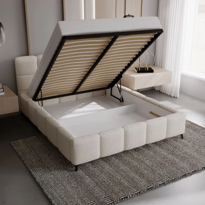 Čalúnená posteľ 160x200 ARMINDA 2 s úložným priestorom - šedá