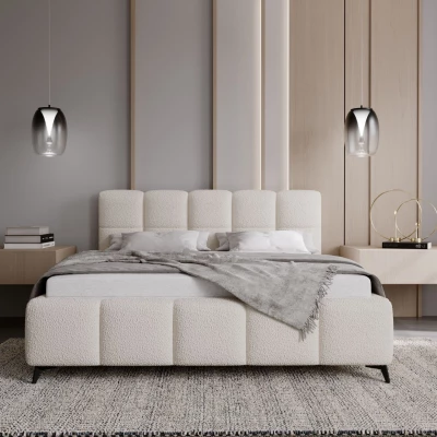 Čalúnená posteľ 180x200 ARMINDA - krémovo biela