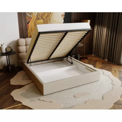 Pohodlná čalúnená posteľ 120x200 VANIA 2 s úložným priestorom - svetlo šedá