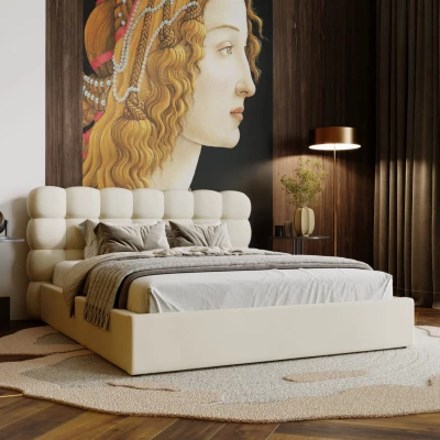 Pohodlná čalúnená posteľ 180x200 VANIA - vanilková Pohodlná čalúnená posteľ 180x200 VANIA - vanilková