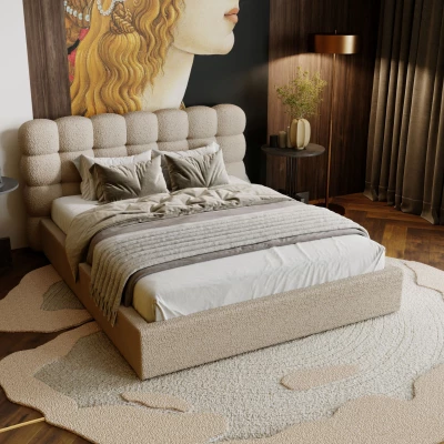 Pohodlná čalúnená posteľ 140x200 VANIA - béžová