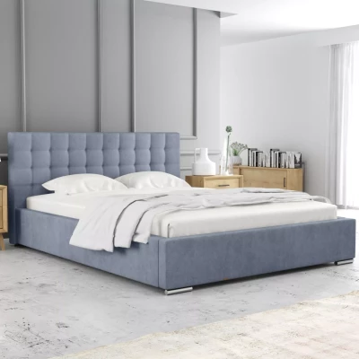 Jednolôžková posteľ 120x200 LAURINDA 2 s úložným priestorom - modrá