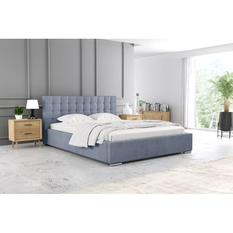 Jednolôžková posteľ 120x200 LAURINDA 2 s úložným priestorom - modrá