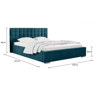 Jednolôžková posteľ 120x200 LAURINDA 2 s úložným priestorom - modrá